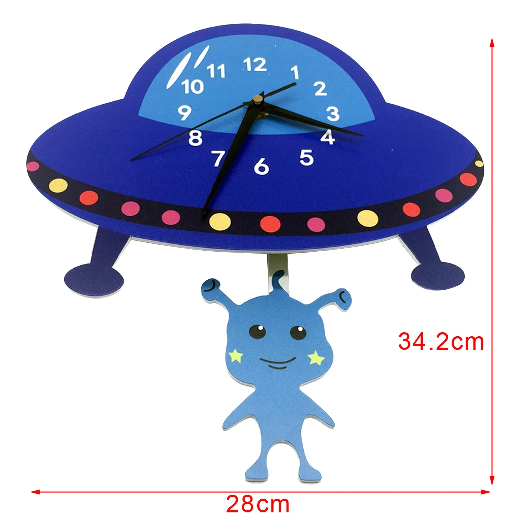 Japanese Adorable Pendulum Clock Funny Crafts Swinging Tail Wall Clock Kit for Kid's Nursery Children's Bedroom Decor
