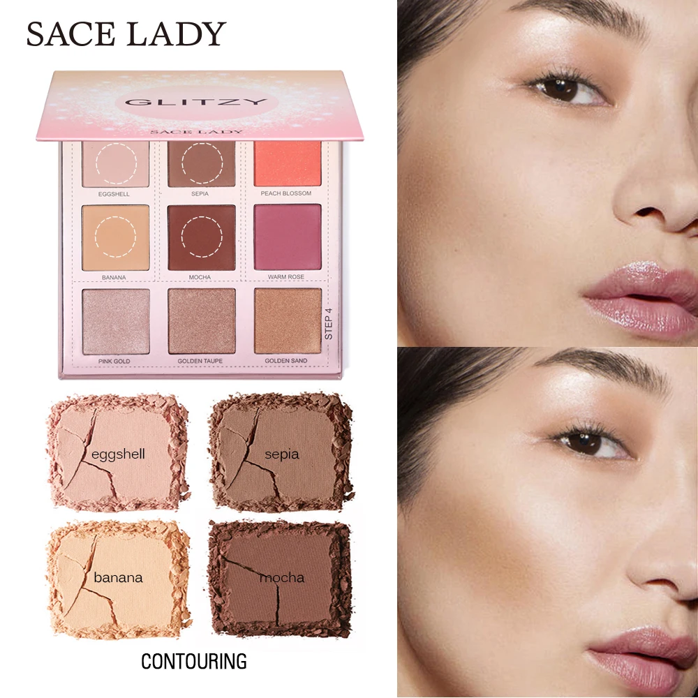 Sace Lady Brand 9 Color Blush Bronzer Make up Pallete Face Blusher Contour Powder Palette Cosmetic Facial Foundation
Sace Lady Brand 9 Color Blush Bronzer Make up Pallete Face Blusher Contour Powder Palette Cosmetic Facial Foundation