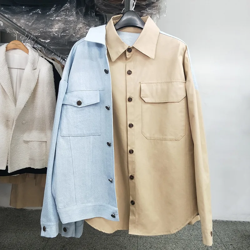 LANMREM 2019 Autumn New Stitching Turn-down Collar Long-sleeved Fashion Blouse Fashion Wild Color Trend Casual Loose Shirt TC021
LANMREM 2019 Autumn New Stitching Turn-down Collar Long-sleeved Fashion Blouse Fashion Wild Color Trend Casual Loose Shirt TC021