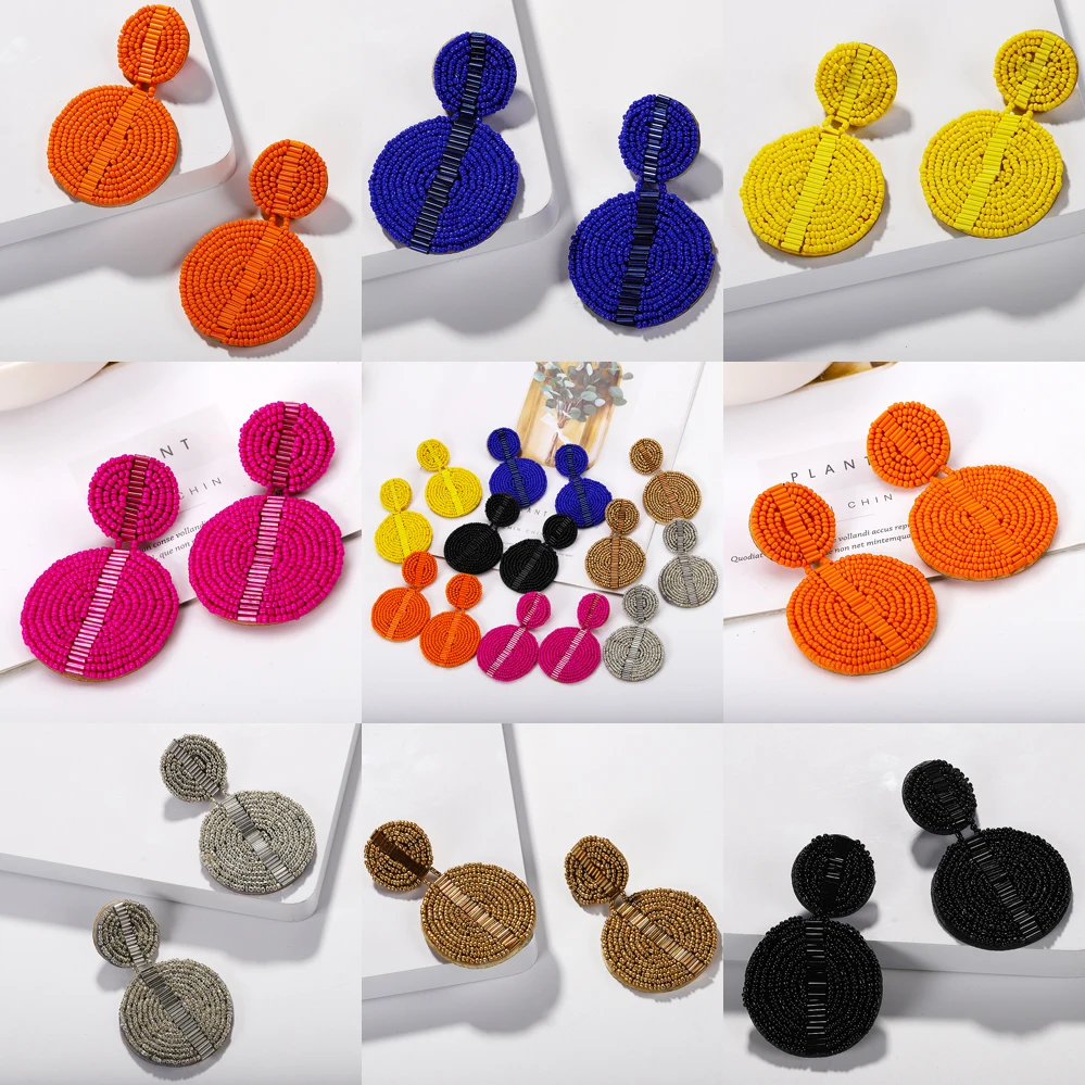Girlgo Charm Big Handmade Beads Earrings For Women Luxury Jewelry Colorful Beaded Dangle Drop Earrings Elegant Statement Jewelry
Girlgo Charm Big Handmade Beads Earrings For Women Luxury Jewelry Colorful Beaded Dangle Drop Earrings Elegant Statement Jewelry