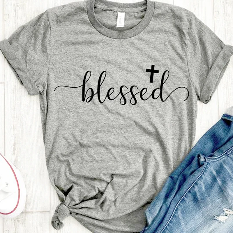 Blessed Letter Printed T-shirt Women SummerFashion Women Short Sleeve T Shirt Jesus Faith Casual O-Neck Soft Tee Tops Drop Ship
Blessed Letter Printed T-shirt Women SummerFashion Women Short Sleeve T Shirt Jesus Faith Casual O-Neck Soft Tee Tops Drop Ship