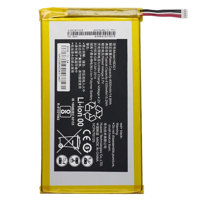 Replacement Tablet Battery HB3G1 for Huawei S7 S7-301U 301W 302 303 (7 inch) 701 931 4000mAh
Replacement Tablet Battery HB3G1 for Huawei S7 S7-301U 301W 302 303 (7 inch) 701 931 4000mAh
