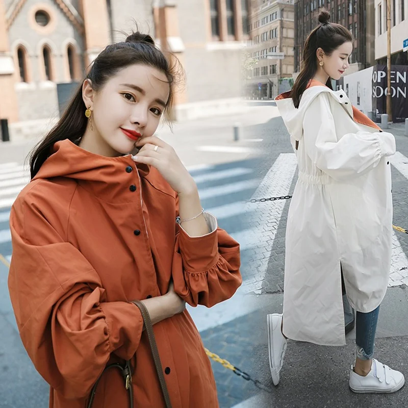 2018 Korean Spring Autumn New Trench Coats Womens Long Candy colors Windbreakers Female Loose Hooded Outerwear Women's Overcoat
2018 Korean Spring Autumn New Trench Coats Womens Long Candy colors Windbreakers Female Loose Hooded Outerwear Women's Overcoat