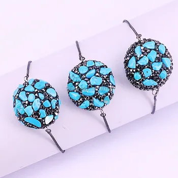 8Pcs Black color chain with Natural howlite stone Round charm Connector Fashion Design Adjustable Bracelet
8Pcs Black color chain with Natural howlite stone Round charm Connector Fashion Design Adjustable Bracelet