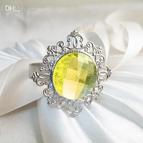 100PCS Silver Plated yellow Vintage Style Napkin Rings Wedding Bridal Shower Napkin holder,Bling Acrlic Crystal Napkin
100PCS Silver Plated yellow Vintage Style Napkin Rings Wedding Bridal Shower Napkin holder,Bling Acrlic Crystal Napkin