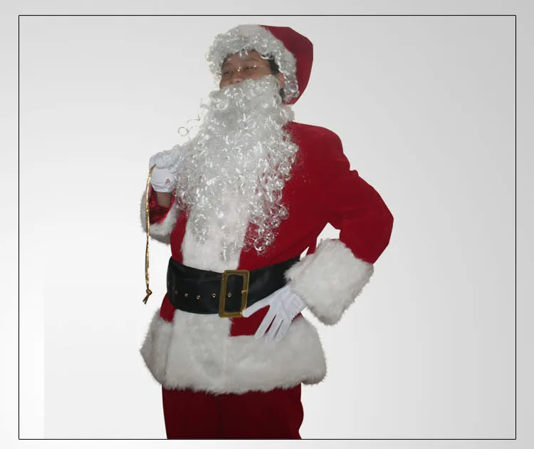 Cosplay&ware 10pcsset Deluxe Santa Claus Costume A Full Set Christmas Costumes Velvet Cosplay Luxury Suit 15 Cosplay&ware 10pcsset Deluxe Santa Claus Costume A Full Set Christmas Costumes Velvet Cosplay Luxury Suit -Cosplayware Store