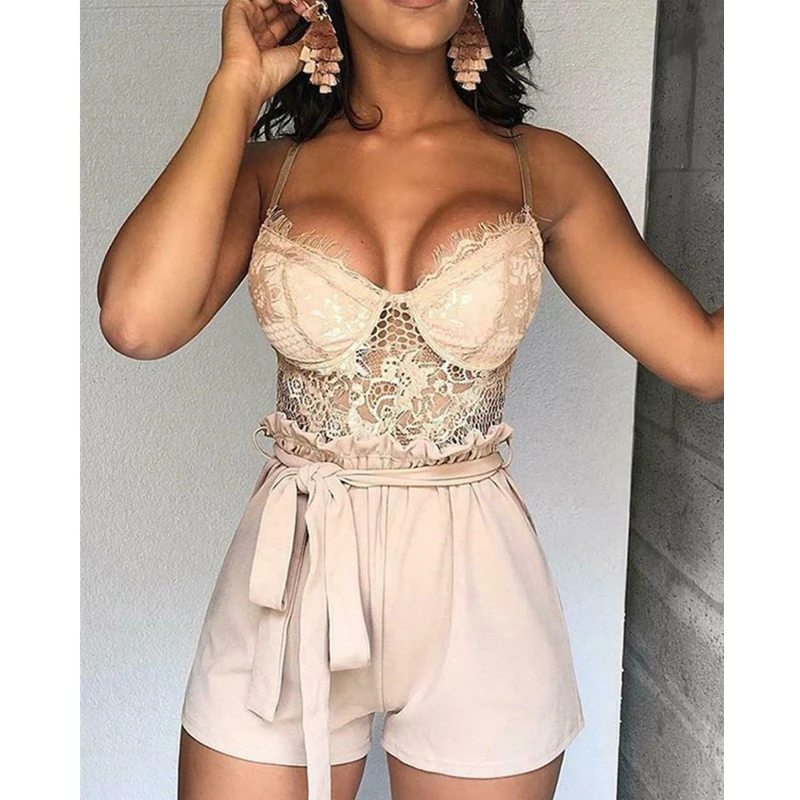 New Sexy Women Summer Lace Floral Jumpsuit High Waist Female Sexy Strappy Jumpsuit Holiday Mini Playsuit Ladies Party Clothes 
New Sexy Women Summer Lace Floral Jumpsuit High Waist Female Sexy Strappy Jumpsuit Holiday Mini Playsuit Ladies Party Clothes