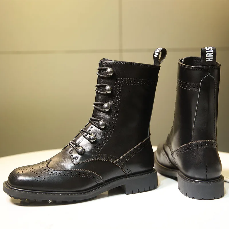Botas Mujer Genuine Leather Boots Women Winter Low Heels High Top Botas Feminina Chic Ankle Boots For Women Zapatos De Mujer
Botas Mujer Genuine Leather Boots Women Winter Low Heels High Top Botas Feminina Chic Ankle Boots For Women Zapatos De Mujer