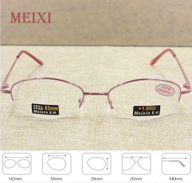Women's Half Alloy Frame Glass Lenses Reading Glasses Femal Eyewear +1.0 +1.5 +2.0 +2.5 +3.0 +3.5 +4.0
Women's Half Alloy Frame Glass Lenses Reading Glasses Femal Eyewear +1.0 +1.5 +2.0 +2.5 +3.0 +3.5 +4.0