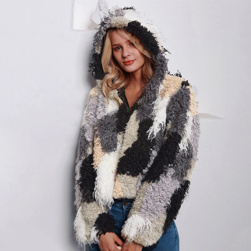 Multi Color Patchwork Hooded Coat For Women Ladies Winter Warm Plush Faux Fur Coats Fashion Long Sleeve Outerwear Plus Size 3XL
Multi Color Patchwork Hooded Coat For Women Ladies Winter Warm Plush Faux Fur Coats Fashion Long Sleeve Outerwear Plus Size 3XL