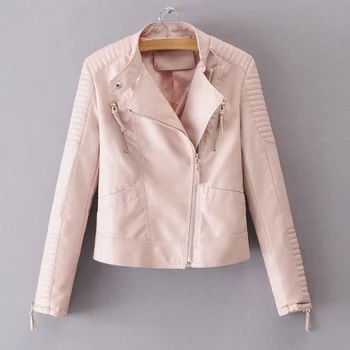 YNZZU Brand Motorcycle PU Leather Jacket Women 2018 Autumn and Winter Fashion Slim Women Coat Zipper Pink Blue Outerwear YO597
YNZZU Brand Motorcycle PU Leather Jacket Women 2018 Autumn and Winter Fashion Slim Women Coat Zipper Pink Blue Outerwear YO597