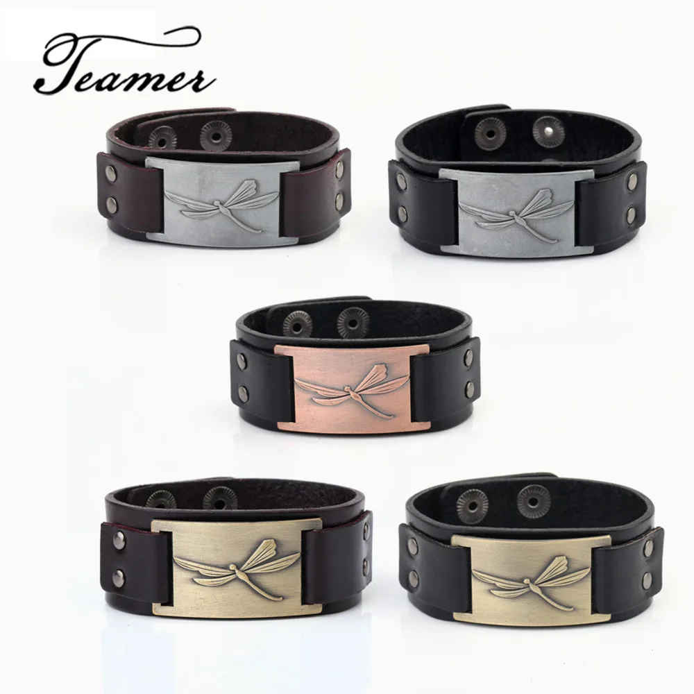 Teamer Vintage Dragonfly Animal Genuine Leather Bracelet Talisman for Man Wiccan Amulet Jewelry
Teamer Vintage Dragonfly Animal Genuine Leather Bracelet Talisman for Man Wiccan Amulet Jewelry