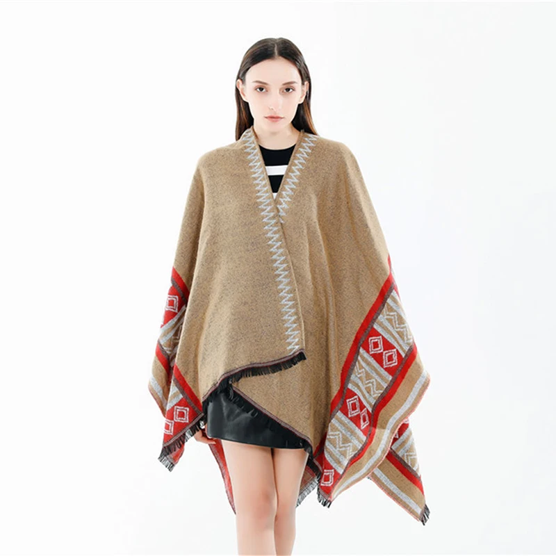 new fashion geometric print temperament shawl women autumn winter thick warm double-sided comfortable soft wild tassel cloak
new fashion geometric print temperament shawl women autumn winter thick warm double-sided comfortable soft wild tassel cloak