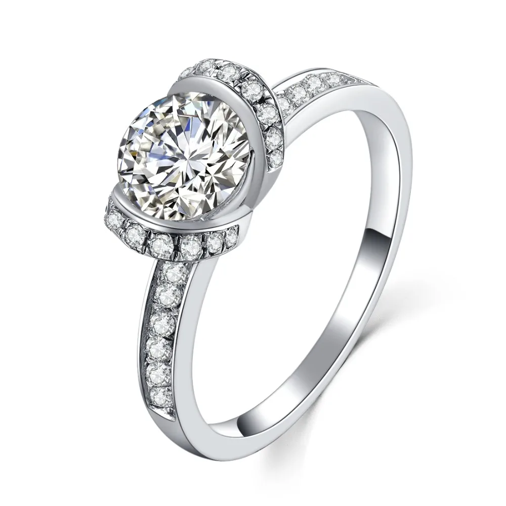 Romantic 1CT 6.5mm Round Cut Moissanite Ring CHARLES & COLVARD WARRANTY 925 Sterling Silver White Gold Color Engagement Ring
Romantic 1CT 6.5mm Round Cut Moissanite Ring CHARLES & COLVARD WARRANTY 925 Sterling Silver White Gold Color Engagement Ring
