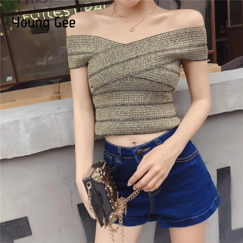 Young Gee Sexy Slash Neck Off Shoulder Crop Tops Womens 2019 Summer Tank Top Fitness Bralette Bustier Croptop Streetwear femme
Young Gee Sexy Slash Neck Off Shoulder Crop Tops Womens 2019 Summer Tank Top Fitness Bralette Bustier Croptop Streetwear femme