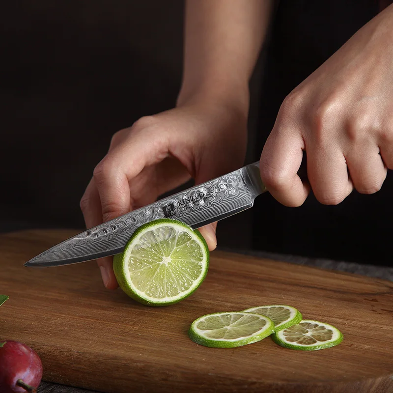 XINZUO 5" Utility Knife Forged Stainless Steel VG10 Damascus Steel Japanese Kitchen Chef Knives Paring Knife Kitchen Accessories
XINZUO 5" Utility Knife Forged Stainless Steel VG10 Damascus Steel Japanese Kitchen Chef Knives Paring Knife Kitchen Accessories