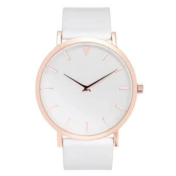 Polished Rose Gold Steel Watches Women White Leather Strap with Rose Gold Buckle Private Name
Polished Rose Gold Steel Watches Women White Leather Strap with Rose Gold Buckle Private Name