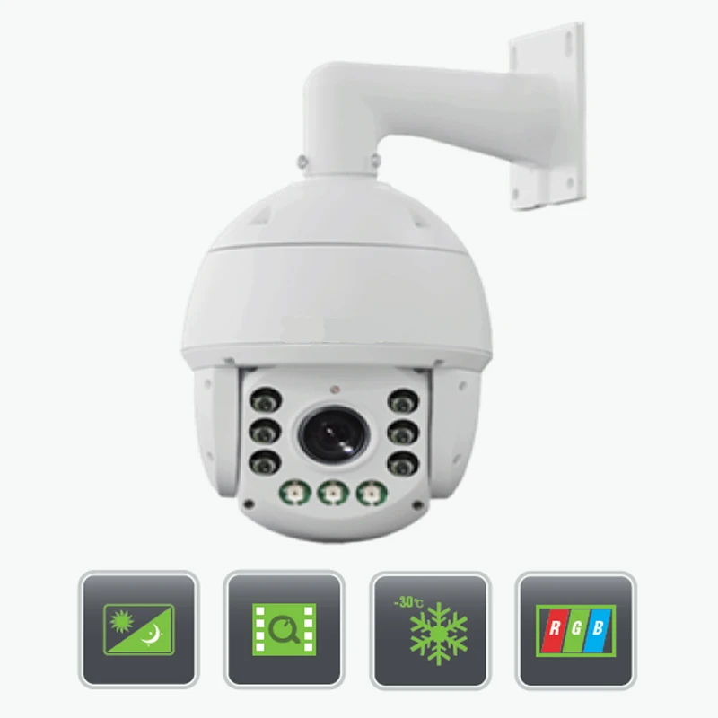 H.265 High Speed Dome IP Camera with 30X Zoom & PTZ Control & IR Night Vision 120meters & Waterproof IP66 for Outdoor Projects
H.265 High Speed Dome IP Camera with 30X Zoom & PTZ Control & IR Night Vision 120meters & Waterproof IP66 for Outdoor Projects