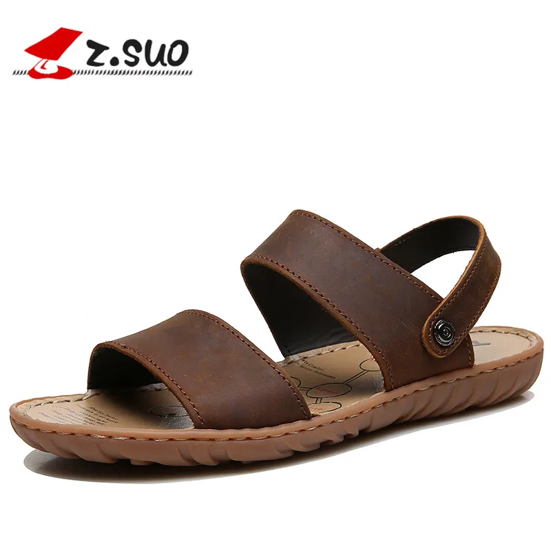 Z. Suo Men Leather Sandals 2018 Plus Size Summer Leisure Fashion Beach Shoes Flat Slides Slippers Non-slip Male Footwear 619NV
Z. Suo Men Leather Sandals 2018 Plus Size Summer Leisure Fashion Beach Shoes Flat Slides Slippers Non-slip Male Footwear 619NV