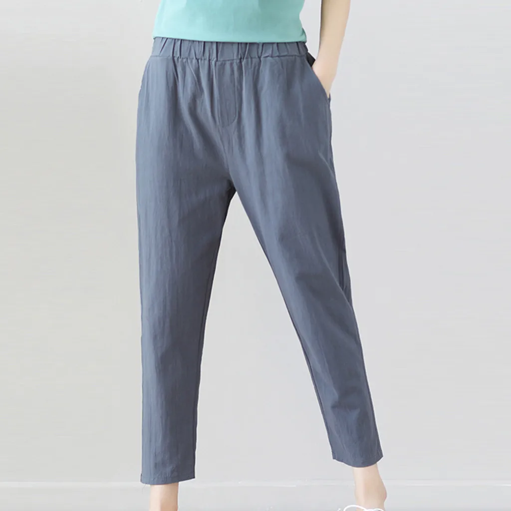 Women Casual linen pants Trousers Big Size Long Trousers Straight Trousers Elastic Waist Cotton Pants Ankle Length Harem Pants
Women Casual linen pants Trousers Big Size Long Trousers Straight Trousers Elastic Waist Cotton Pants Ankle Length Harem Pants
