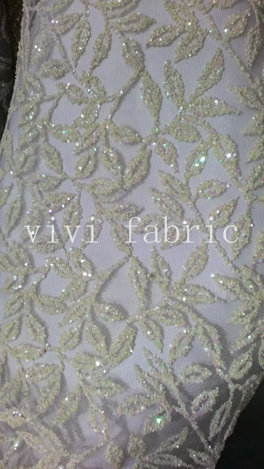 

5yards HL309 cream white no. 9 plant flower hand print glitter sparkle african india tulle fabric for sawing/dress