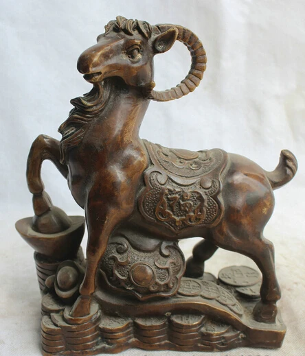 JP S0522 9" Chinese Bronze Folk Ru Yi Fengshui Zodiac Year Sheep Goat Statue sculpture (B0413)
JP S0522 9" Chinese Bronze Folk Ru Yi Fengshui Zodiac Year Sheep Goat Statue sculpture (B0413)