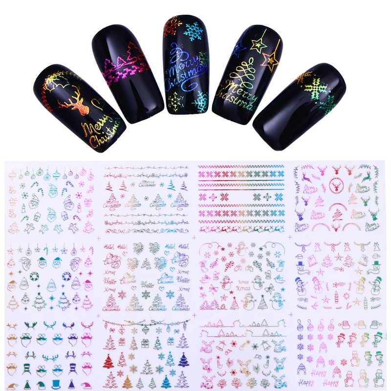 12Pcs 3D Nail Sticker Christmas Santa Claus Deer Tree Pattern Gradient Adhesive Transfer Sticker Decals Nail Art Decoration
12Pcs 3D Nail Sticker Christmas Santa Claus Deer Tree Pattern Gradient Adhesive Transfer Sticker Decals Nail Art Decoration