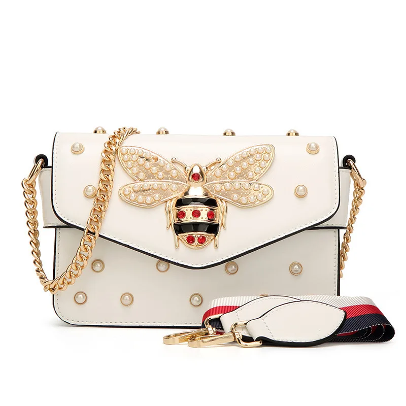 2018 Bees Rivet Leather Handbags Small Women Crossbody Shoulder Messenger Pearl Chain Bags Famous Brands For Bolsas Feminina Sac
2018 Bees Rivet Leather Handbags Small Women Crossbody Shoulder Messenger Pearl Chain Bags Famous Brands For Bolsas Feminina Sac