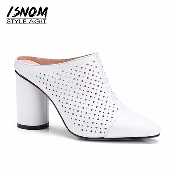 ISNOM 2019 New Woman Mules Shoes Genuine Leather High Heel Cutout Strange Style Footwear Summer Brand Rome Fashion Ladies Pumps
ISNOM 2019 New Woman Mules Shoes Genuine Leather High Heel Cutout Strange Style Footwear Summer Brand Rome Fashion Ladies Pumps
