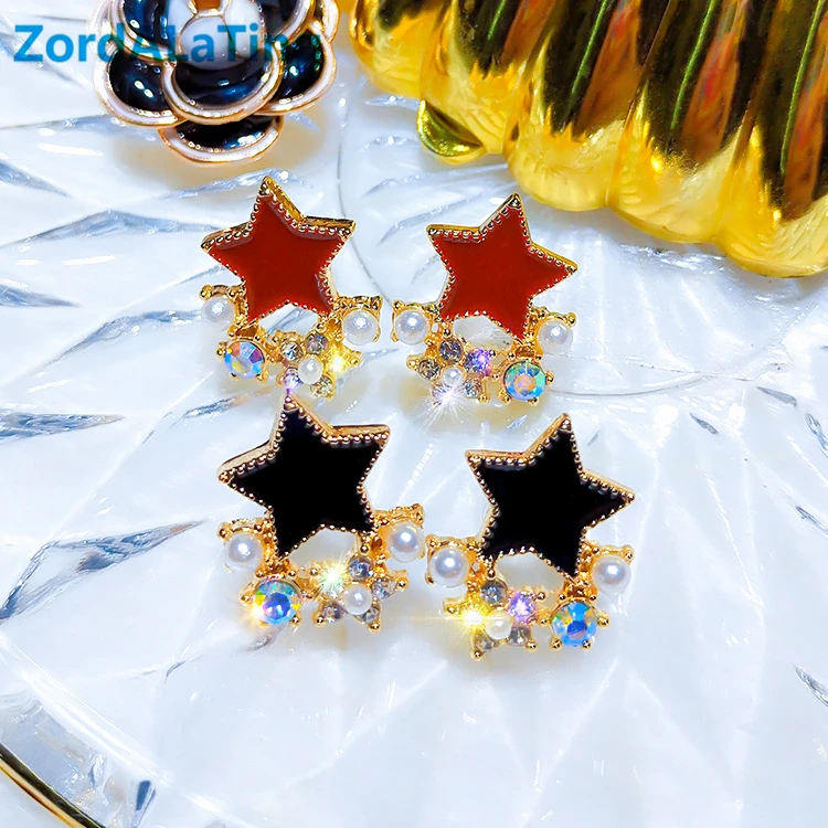 S925 silver needle 2019 new fashion Korean simple red five-pointed star earrings for women gire stud temperament oil painting
S925 silver needle 2019 new fashion Korean simple red five-pointed star earrings for women gire stud temperament oil painting