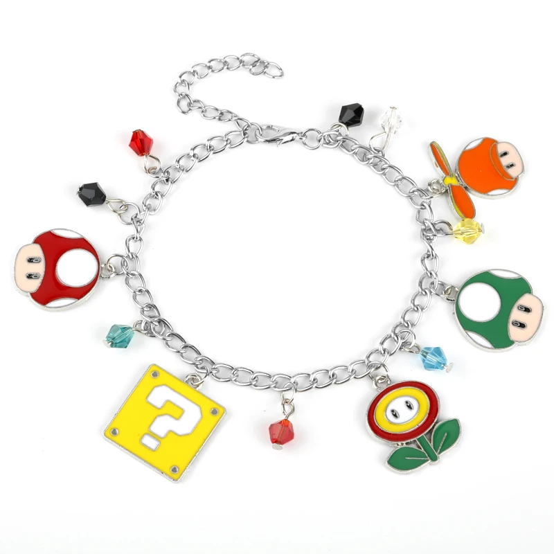 

dongsheng Hot Game Super Mario Bros Bracelet 5 Themed Piranha Plant Star Cabochon Charms Hadmade Bracelet for Women Girl Gift-25