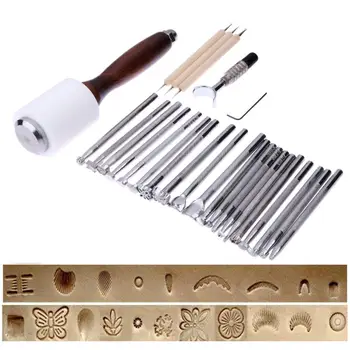 25PCS/Set Stainless Steel Leather Carving Stamps Hammer Beveler Kit DIY Leathercraft Embossed Leather Hand Tools
25PCS/Set Stainless Steel Leather Carving Stamps Hammer Beveler Kit DIY Leathercraft Embossed Leather Hand Tools