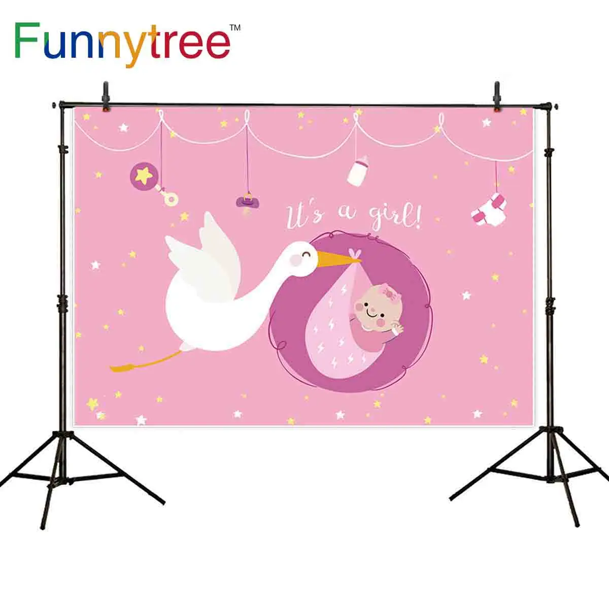 Funnytree background for photo studio pink girl baby shower party cartoon with stork stars backdrop photobooth photocall prop
Funnytree background for photo studio pink girl baby shower party cartoon with stork stars backdrop photobooth photocall prop