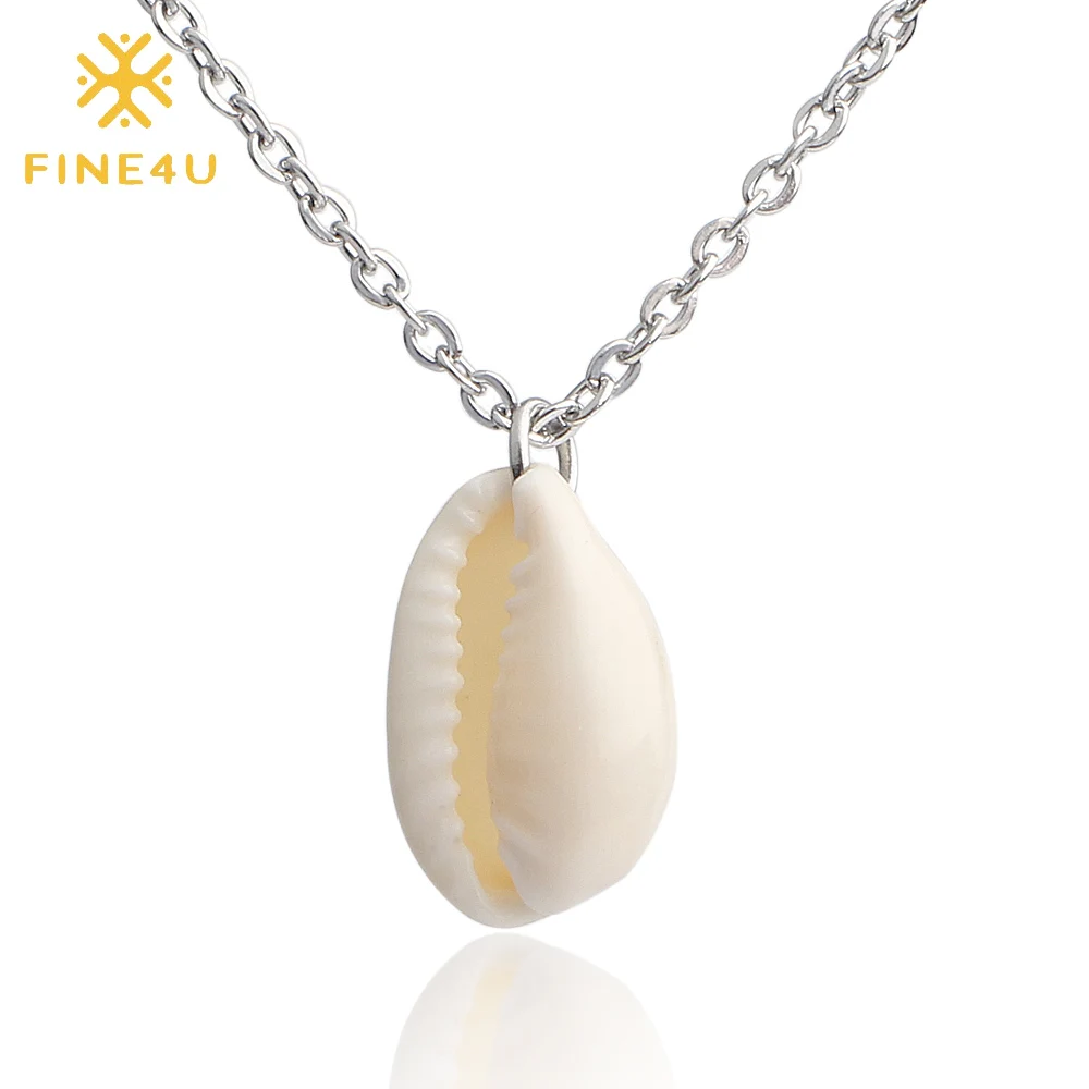 FINE4U N189 Tiny Natural Sea Shell Conch Pendant Necklaces Stainless Steel Chain Necklace 2019 Bohemia Summer Beach Jewelry
FINE4U N189 Tiny Natural Sea Shell Conch Pendant Necklaces Stainless Steel Chain Necklace 2019 Bohemia Summer Beach Jewelry