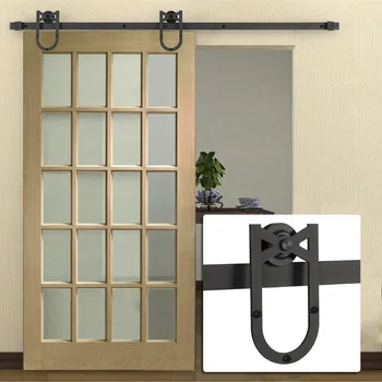 5ft /6ft /6.6ft Black American Antique Horseshoe Barn Wood Sliding Door Hardware Track Set
5ft /6ft /6.6ft Black American Antique Horseshoe Barn Wood Sliding Door Hardware Track Set
