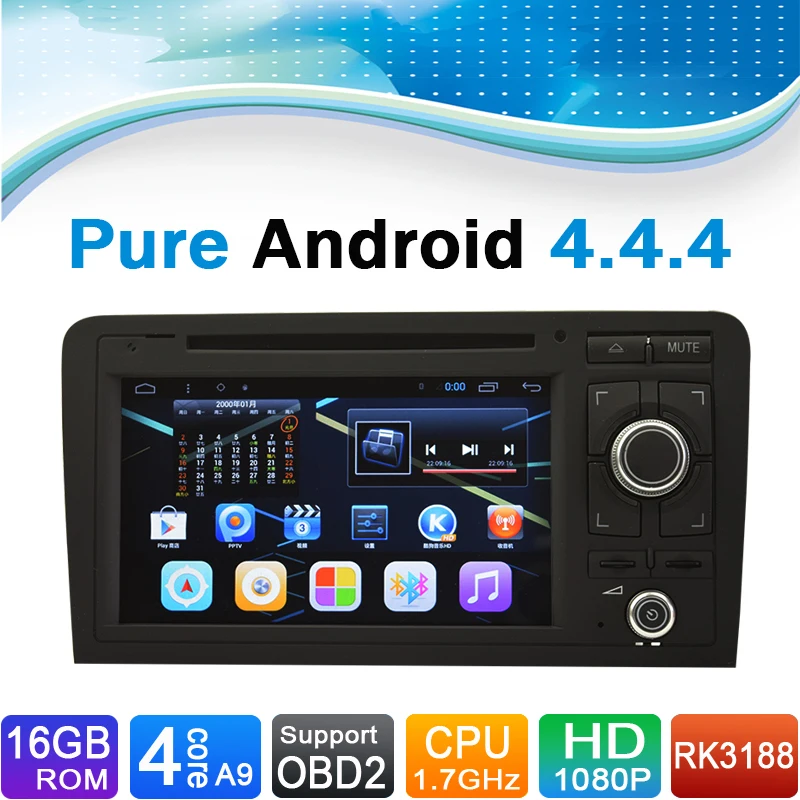 (Четырехъядерный процессор 16 Гб iNand Flash) система Android 4.4.4 автомобильная DVD радио GPS