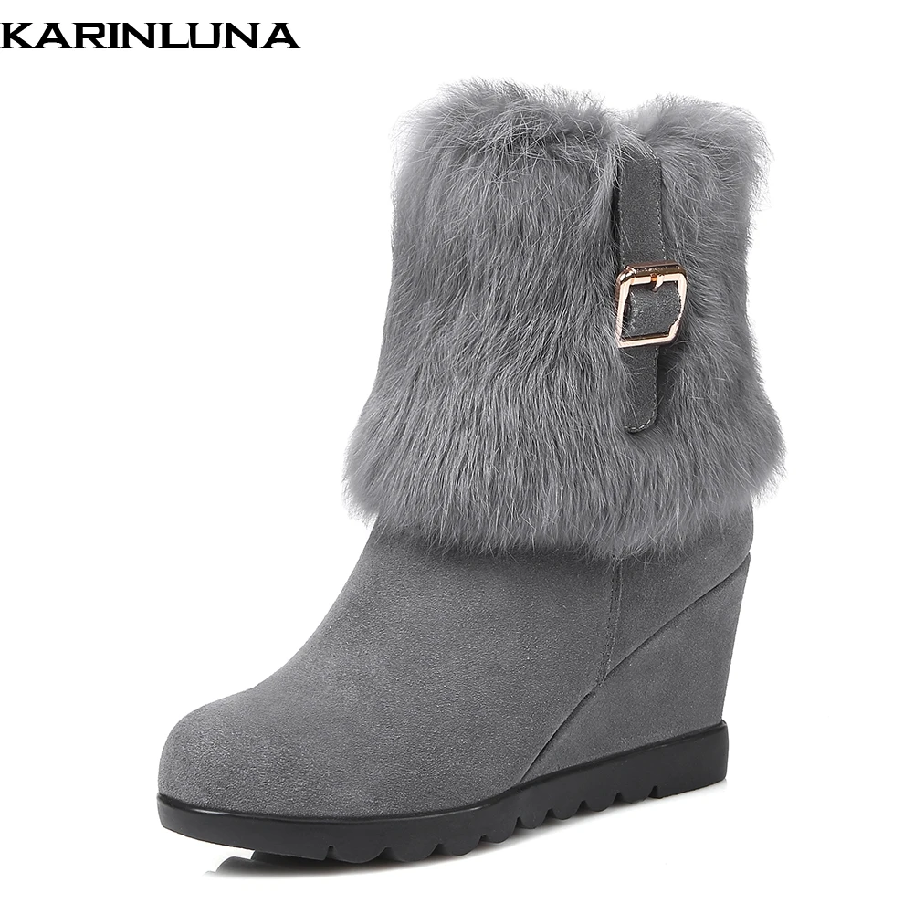 Karinluna 2019 new cow suede leather wedge high heels snow Boots Women Shoes winter warm real fur Woman mid-calf Boots
Karinluna 2019 new cow suede leather wedge high heels snow Boots Women Shoes winter warm real fur Woman mid-calf Boots