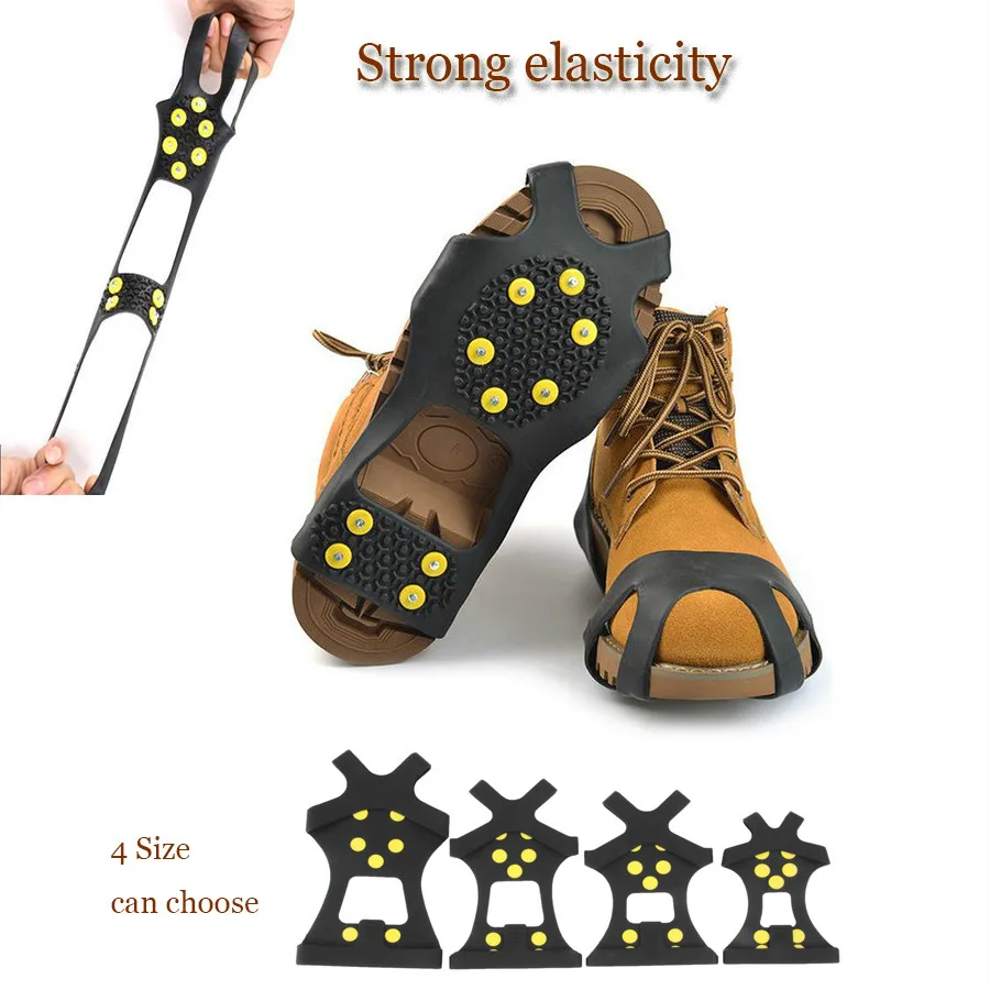 10 Stud S M L XL Universal Ice Non Slip Snow Shoe Spikes Grips Cleats Crampons Winter Climbing Safety Tool Anti Slip Shoes Cover
10 Stud S M L XL Universal Ice Non Slip Snow Shoe Spikes Grips Cleats Crampons Winter Climbing Safety Tool Anti Slip Shoes Cover