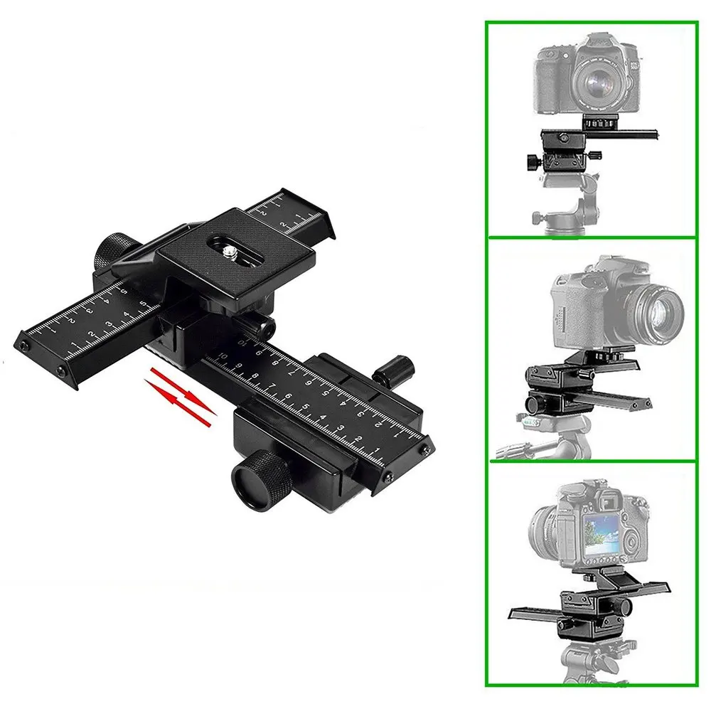 4-Way Macro Focusing Rail Slider/Close-Up Shooting for Digital SLR Camera with Standard 1/4-Inch Screw Hole quick release
4-Way Macro Focusing Rail Slider/Close-Up Shooting for Digital SLR Camera with Standard 1/4-Inch Screw Hole quick release