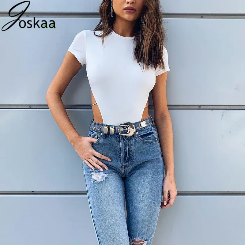 Joskaa O Neck Cross Backless Tie Up Women Summer Bodysuit Party Short Sleeve Rompers Solid Rompers
Joskaa O Neck Cross Backless Tie Up Women Summer Bodysuit Party Short Sleeve Rompers Solid Rompers