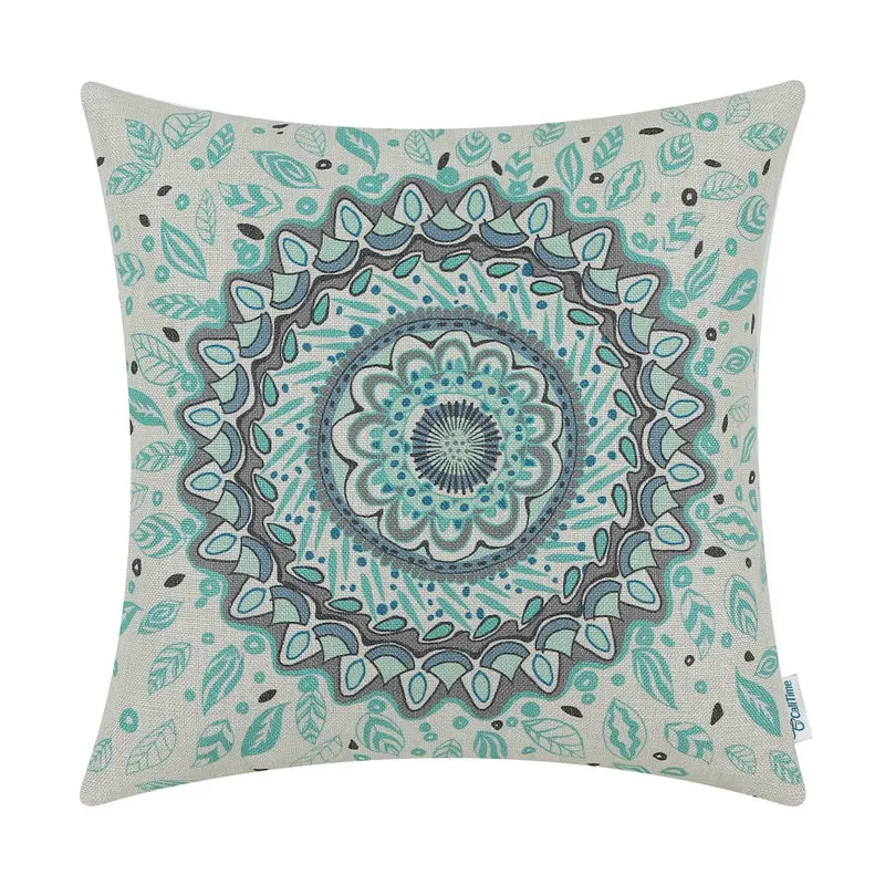 CaliTime Cushion Cover Home Sofa Car Decorative Pillows Shell Geometric Flowers Print Duck Egg 18" X 18" (45cm X 45cm)
CaliTime Cushion Cover Home Sofa Car Decorative Pillows Shell Geometric Flowers Print Duck Egg 18" X 18" (45cm X 45cm)