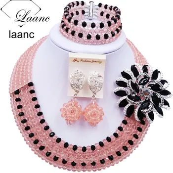 Laanc Latest Peach and Black Nigerian Wedding African Beads Jewelry Set Crystal Necklace and Earrings C5RST019
Laanc Latest Peach and Black Nigerian Wedding African Beads Jewelry Set Crystal Necklace and Earrings C5RST019