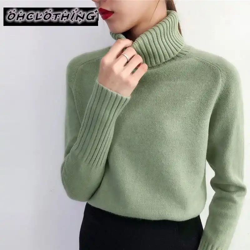 autumn winter cashmere knitted women sweater and pullover female