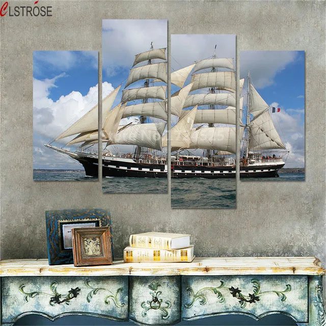 CLSTROSE Unframed 4 Pcs Sailing Boat Canvas Painting Prints Landscape Painting Pictures Wall Art Home Decor For Living Room
CLSTROSE Unframed 4 Pcs Sailing Boat Canvas Painting Prints Landscape Painting Pictures Wall Art Home Decor For Living Room