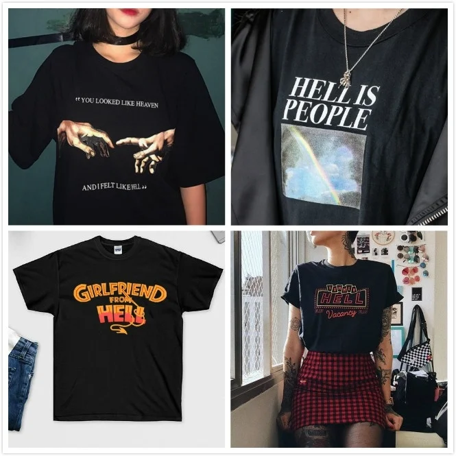 Kuakuayu-JBH Unisex Men Women Tumblr Grunge Tee Hell Is People Rainbow Print Quotes Graphic T-Shirt Harajuku Street Wear Cool
Kuakuayu-JBH Unisex Men Women Tumblr Grunge Tee Hell Is People Rainbow Print Quotes Graphic T-Shirt Harajuku Street Wear Cool
