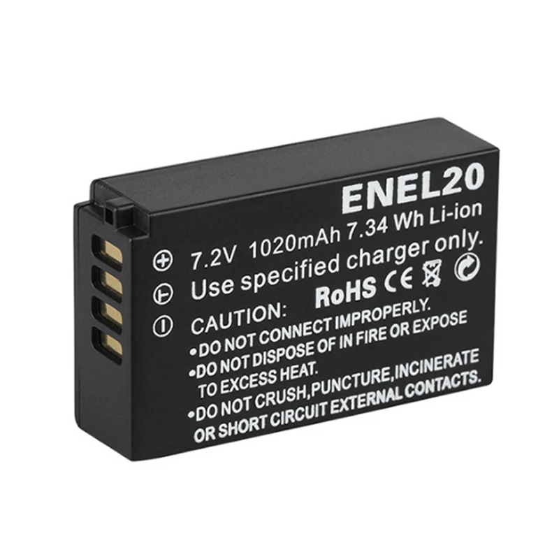 

1020mAh EN-EL20 EN EL20 ENEL20 Rechargeable Li-Ion Digital Battery For Nikon 1 J1 J2 J3 S1 Camera Drop shipping z1