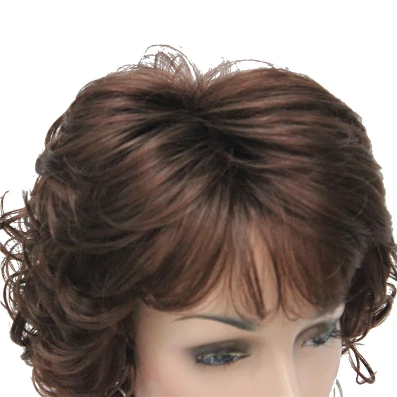 RG-221 31 New Women's wigs Wavy Curly Dark Auburn 31# Short Synthetic Hair Full Wig (4)