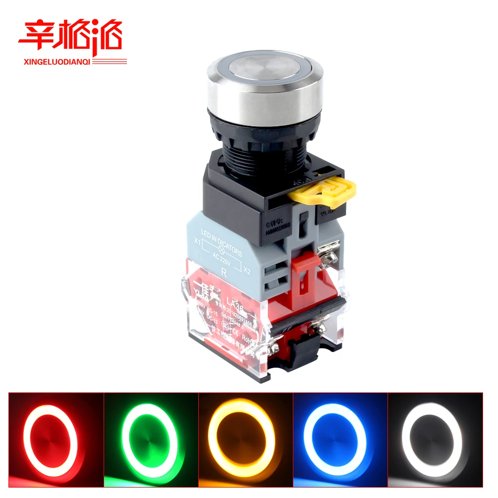LA36-11E/S LA36-11EZ/S stainless steel ring light button switch Maintained/Momentar 22mm Voltage 6/12/24/36/48/110/220/380V
LA36-11E/S LA36-11EZ/S stainless steel ring light button switch Maintained/Momentar 22mm Voltage 6/12/24/36/48/110/220/380V