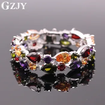 JINYAO Luxury Jewelry White Gold Color Multicolor Crystal Zirconia Chain Bracelet Bangle Fashion High Quality Party Gift
JINYAO Luxury Jewelry White Gold Color Multicolor Crystal Zirconia Chain Bracelet Bangle Fashion High Quality Party Gift