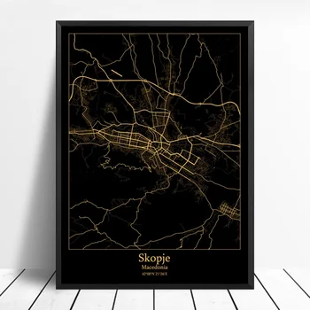 Skopje Macedonia city map Black and Gold City Map Modern City Canvas Art Print Wall Pictures for Living Room No Frame
Skopje Macedonia city map Black and Gold City Map Modern City Canvas Art Print Wall Pictures for Living Room No Frame